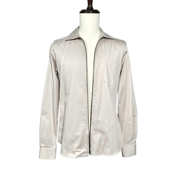 John Henric | Men | Beige Zip Up Safari Over-Shirt Jacket | Size EU 39 Medium - Picture 2 of 11